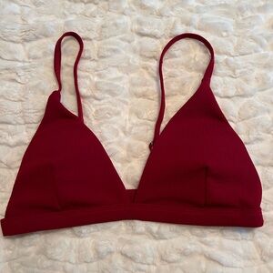 Maroon bathing suit top
